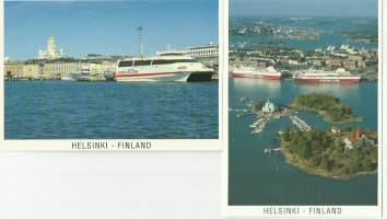 Helsinki Eteläsatama ja Viking  - laivakortti, laivapostikortti paikkakuntapostikortti kulkematon