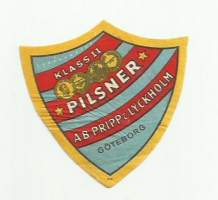 Pilsner Klass II   olutetiketti  1920