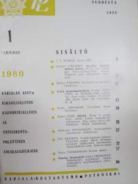 Punalippu 1980 vuosikerta - Karjalais-Suomalaisen SNT:n neuvostokirjailijain liiton kirjallis-taiteellinen ja yhteiskunnallis-poliittinen aikakausjulkaisu