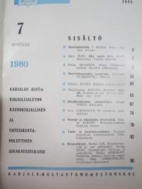 Punalippu 1980 vuosikerta - Karjalais-Suomalaisen SNT:n neuvostokirjailijain liiton kirjallis-taiteellinen ja yhteiskunnallis-poliittinen aikakausjulkaisu