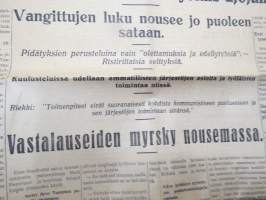 Työväenjärjestöjen Tiedonantaja 1928 nr 92, 20.4.1928, Ohrana jatkaa työläis-ajojahtiaan, Nokian lakko - Edla Kulonen ja Paavo Rättäri pettäneet työtoverinsa... ym.