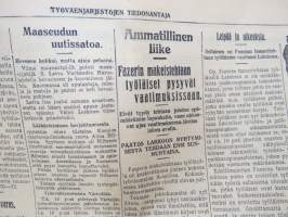 Työväenjärjestöjen Tiedonantaja 1928 nr 92, 20.4.1928, Ohrana jatkaa työläis-ajojahtiaan, Nokian lakko - Edla Kulonen ja Paavo Rättäri pettäneet työtoverinsa... ym.