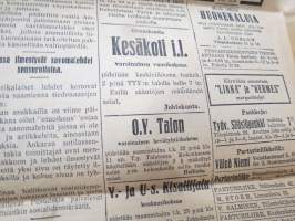 Työväenjärjestöjen Tiedonantaja 1928 nr 92, 20.4.1928, Ohrana jatkaa työläis-ajojahtiaan, Nokian lakko - Edla Kulonen ja Paavo Rättäri pettäneet työtoverinsa... ym.