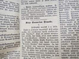 Sanomia Turusta 1876 nr 19, ilmestynyt 7.3.1876, Sananen wankeuslaitoksista, Puukoitus Masku Juwan Rustholli, Apu-Opettaja Forssan Tehtaan kouluuun, 1876 Näyttely