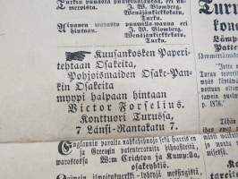 Sanomia Turusta 1876 nr 19, ilmestynyt 7.3.1876, Sananen wankeuslaitoksista, Puukoitus Masku Juwan Rustholli, Apu-Opettaja Forssan Tehtaan kouluuun, 1876 Näyttely