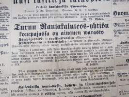 Sanomia Turusta 1876 nr 19, ilmestynyt 7.3.1876, Sananen wankeuslaitoksista, Puukoitus Masku Juwan Rustholli, Apu-Opettaja Forssan Tehtaan kouluuun, 1876 Näyttely