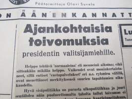 Kansan Oikeus - Vapautta - Leipää - Työtä 1940 näytenumero, 13.12.1940, äärioikeistolainen lehti, päätoimittaja Olavi Suvela, Työvoiman Liitto yhdistyksen lehti