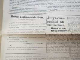 Kansan Oikeus - Vapautta - Leipää - Työtä 1940 näytenumero, 13.12.1940, äärioikeistolainen lehti, päätoimittaja Olavi Suvela, Työvoiman Liitto yhdistyksen lehti