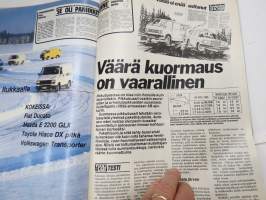 Tuulilasi 1985 nr 3, Rolls-Royce silver Spirit, Corolla FX, Lentäen autolomalle, Hyppy ohittajan alle, Volvo 740 GLE kestotesti, VII Pariisi-Dakar, Ruostesuojatesti