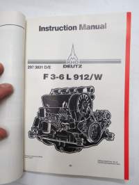 Deutz F-3-6 L  912/W Instruction Manual - Betriebanleitung -käyttöohjekirja saksaksi ja englanniksi