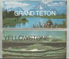 Grand Teton ja Yellowstone kartta matkailuesite 1970-luku