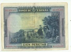 Espania 100  Pesetaa 1928  - seteli