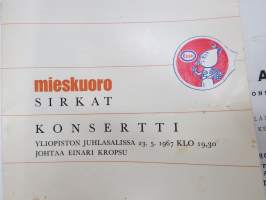 Mieskuoro Sirkat - 2 kpl konserttiohjelmia / concert programs