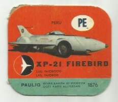 XP-21 Firebird  - autokortti, keräilykuva, kahvipakettikuva