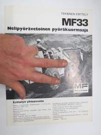 Massey-Ferguson MF33 pyöräkuormaaja -tekninen erittely / myyntiesite - technical features / sales brochure