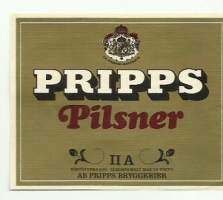 Pripps Pilsner II A  olutetiketti