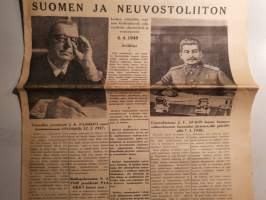 SNS-lehti N:o 13, Suomi-Neuvostoliitto seuran äänenkannattaja 13.3.1949.mm. Ampiainen jonka pistot tuntuivat maitten ja merien yli.