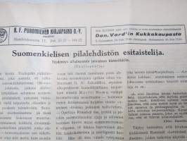 Tuulispää 1926 nrot 18-20, vappuna 29.4.1926 -pilalehti, Suomalaisten Sanomalehtimiesten Lepokotisäätiön julkaisu