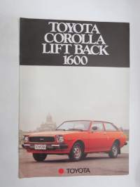 Toyota Corolla Lift Back 1600 1977 -myyntiesite / sales brochure