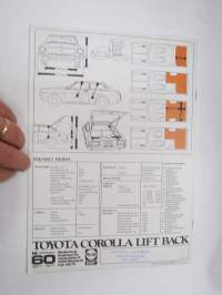 Toyota Corolla Lift Back 1600 1977 -myyntiesite / sales brochure