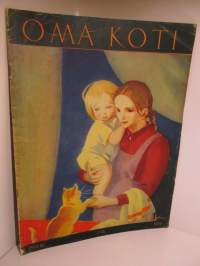 Oma Koti 1933 / 6, kansik. Martta Wendelin, sisältöä mm. Naisten asevelvollisuudesta, Morsiuspuku, Koululaisten voimistelu, Kieku ja Kaiku ym.