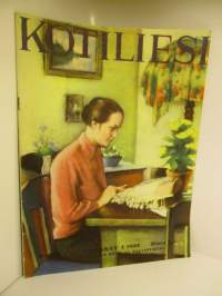 Kotiliesi 1933 / 19 Lokakuu. Kansikuva Rudolf Koivu. Hatanpään siirtolapuutarha-alueesta koko aukeaman kuvasarja vuodelta 1933.  mainoksia, muotia ja pukuliite.