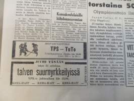 Turun Sanomat 1960 Sunnuntaina Helmikuun 28 päivänä - Kuvissa sisältöä.
