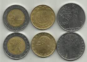 Italia 100,200 ja 500  Lira  -  kolikko