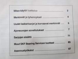 SKF Pyöränlaakerisarjat henkilöautoihin ja pakettiautoihin 1991 -luettelo