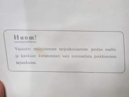 Lahden Paita Oy - Mikado, Tuisku, Juha, Pekka, El-GA, Popular, Elysee, Metropol, Elson, Narva, Evo, Adonis, Rodeo, Pesa, Marlo, Keijo -paitaluettelo kangasmalleineen