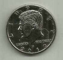1/2 Dollar 2012 taittokolikko- kolikko kahdessa osassa reunassa olevassa urassa kumilenkki