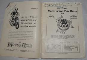 Manx Grand Prix 1950 Junior Race Sept. 12 Senior Race Sept. 14 Official Programme