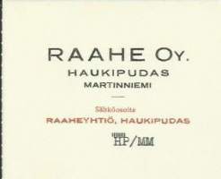 Raahe Oy, Haukipudas 1935 - firmalomake