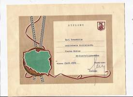 Polskie Radio DX kuuntelijapostikortti postikortti  Diplomi 1972