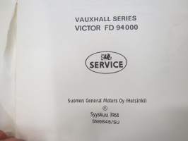 Vauxhall Victor FD 94000 huoltokäsikirja - Moottori, nokka-akseli sylinterin kannessa ja kytkin -korjaamokirjasarjan osa
