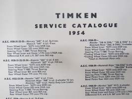 Timken 1954 Service Catalogue Section 2 Lorries &amp; Trailers rolled bearings -laakeriluettelo