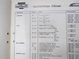 Optibelt - Tuulettimen hihnat -luettelo