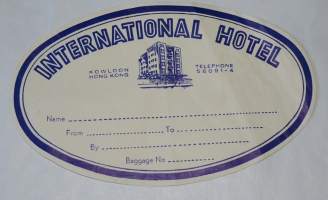 International Hotel Kowloon Hong Kong Matkalaukkumerkki