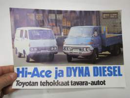 Toyota Hi-Ace ja Dyna Diesel 1975 -myyntiesite / brochure