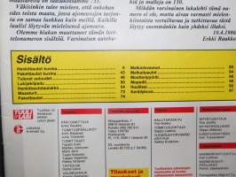Tuulilasi 1986 Autokuvasto - kaikkien henkilöautojen &amp; pakettiautojen tekniset tiedot ja hinnat - mukana myös moottoripyörät, mopot ja matkailuvaunut, Saab-mainos