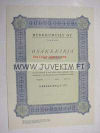 Herkkumylly Oy, Tampere, 10 000 mk -osakekirja
