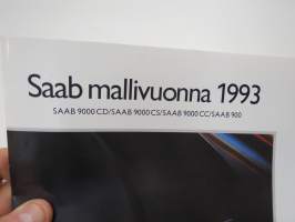Saab 9000 CD, CS, CC, 900 mallivuosi 1993 -myyntiesite / sales brochure