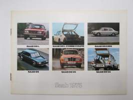 Saab 99L, 99L Combi Coupé, EMS, 99, 96 V4, 95 V4 mallivuosi 1975 -myyntiesite / sales brochure