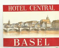 Hotel Central  Basel   - matkalaukkumerkki, hotellimerkki