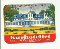 KurhotelletKollund Danmark - matkalaukkumerkki, hotellimerkki