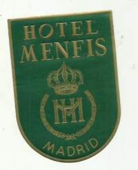 Hotel Menfis Madrid - matkalaukkumerkki, hotellimerkki