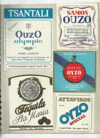 Ouzo  n 8 eril etikettiä  - viinaetiketti