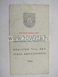 Turun kaupungin osoitekartan hakemisto 1962