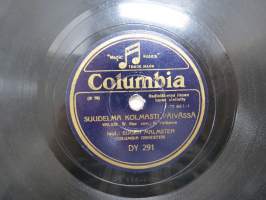 Columbia DY 291, Eugen Malmstén - Suudelma kolmasti päivässä / Sinipunainen satu -savikiekkoäänilevy / 78 rpm 10&quot; record