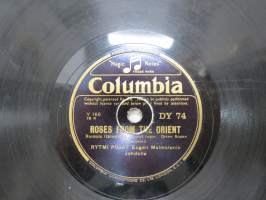 Columbia DY 74, Ramblers orkesteri - Carmen Sylva -valssi / Rytmi pojat - Roses from the Orient (Ruusuja Itämailta) -savikiekkoäänilevy / 78 rpm 10&quot; record